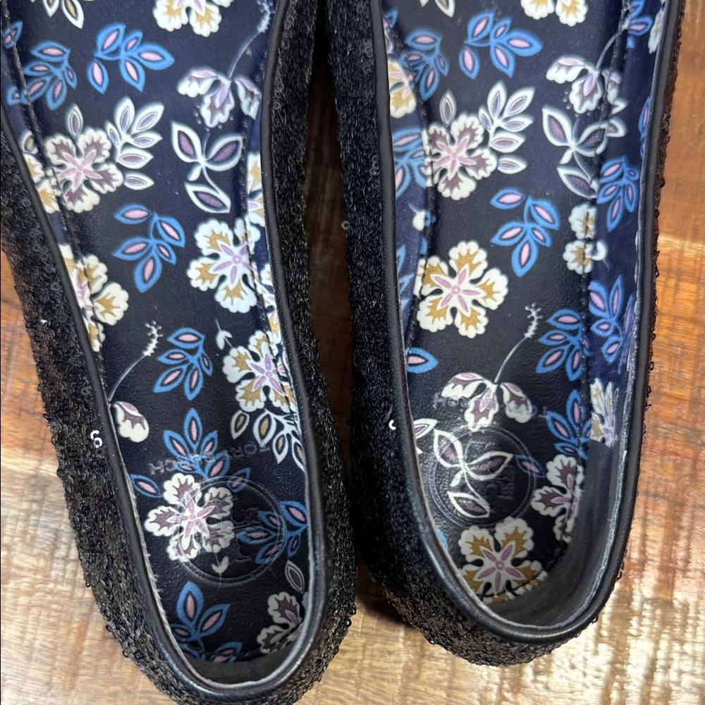 Tory Burch Black Sequin Bow Women's Shoes, Size 8.5 - Picture 5 of 7